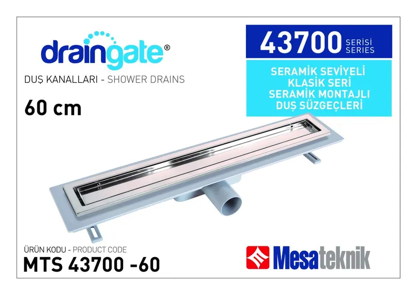 MTS 43700 Seramik Etekli Seramik Montajlı Duş Kanalı