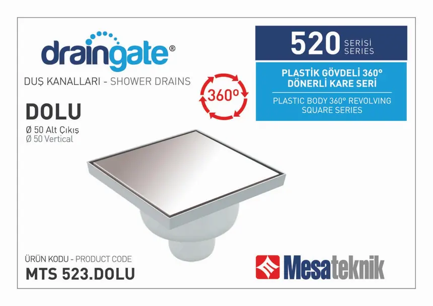MTS 520 Plastik Gövdeli 360º Dönerli 20 cm Kare Seri