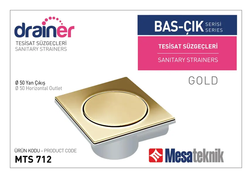 MTS 700G Basçık Serisi Gold Kaplama Tesisat Süzgeci