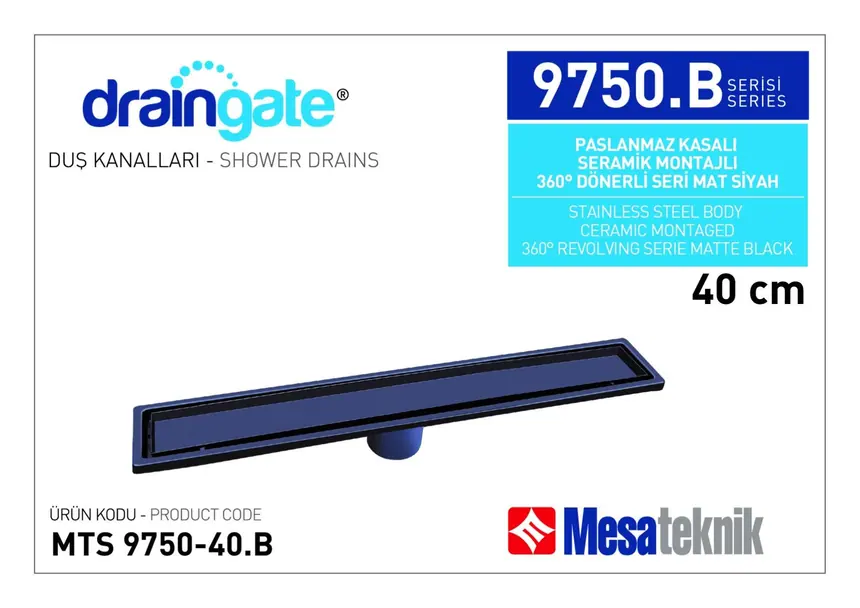 MTS 9750.B Seramik Montajlı 360º Dönerli Seri - Mat Siyah Kaplama